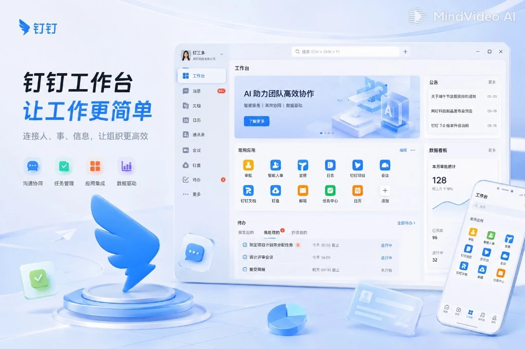 最新官方钉钉下载电脑版钉钉协同工作台界面展示图